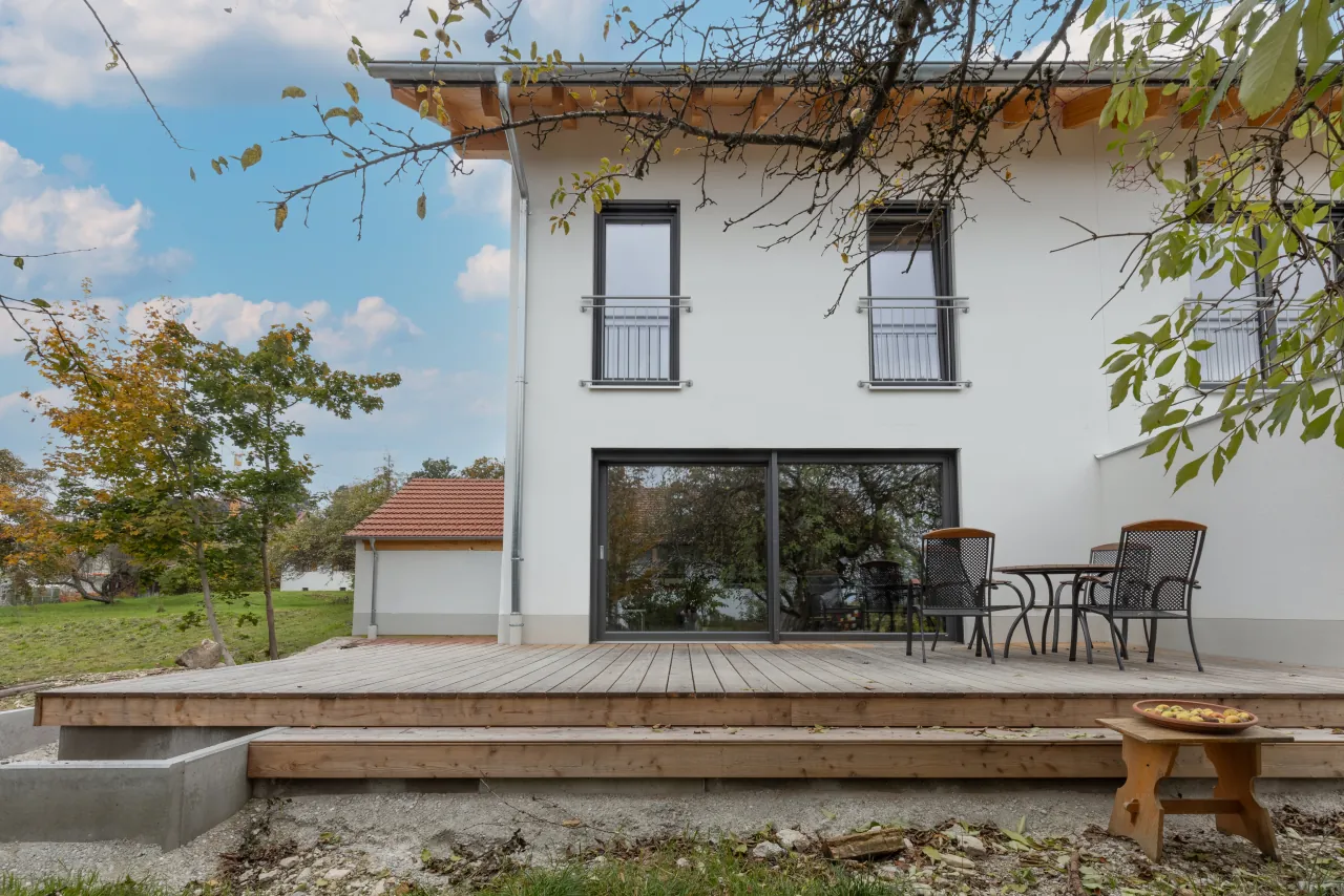 bauunternehmen erhard murnau doppelhaushälfte terrasse